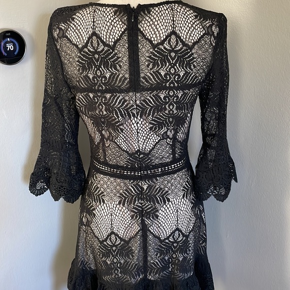 BB Dakota RSVP Black lace dress layer cake black $189 - Picture 6 of 9